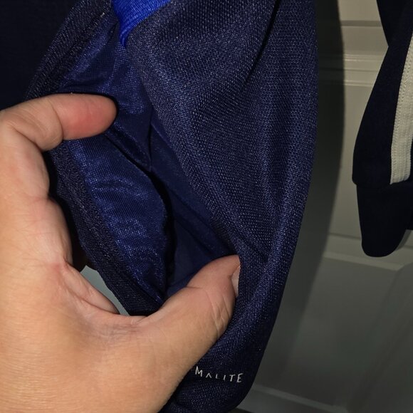 Adidas Track Climalite Jacket Sweatshirt Full Zip Blue White Size Medium - Picture 2 of 8